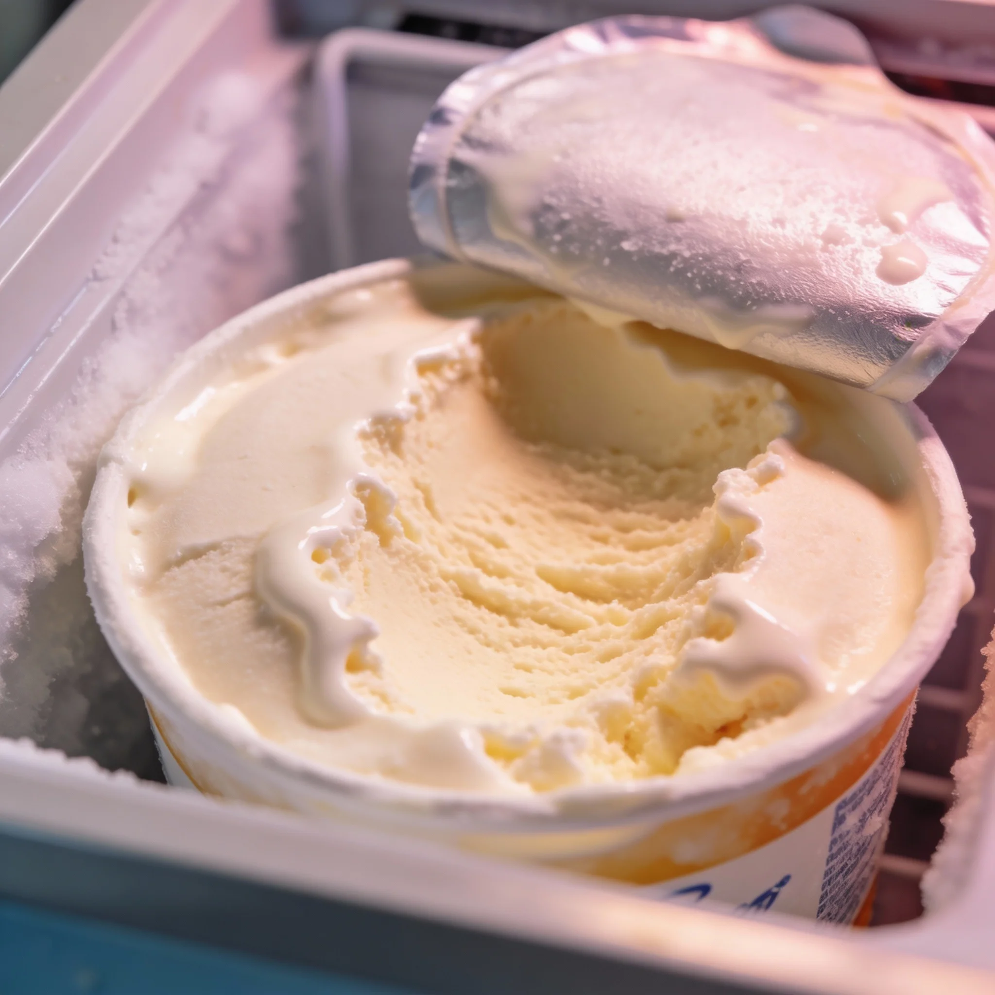 Мягкое мороженое в морозильной камере