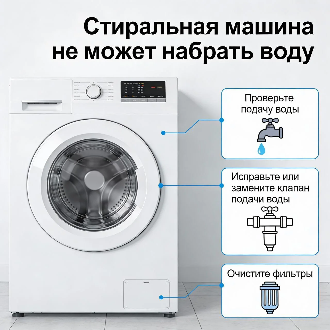 стиральная машина не заливает воду